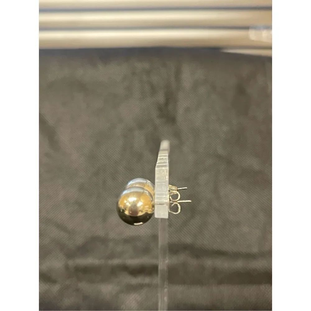 Silver Ball Earrings  - Picture 3 of 6